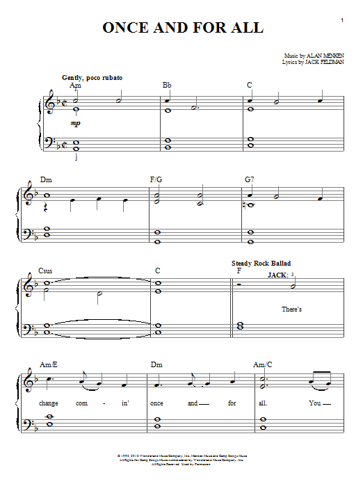 Download Alan Menken Once And For All Sheet Music