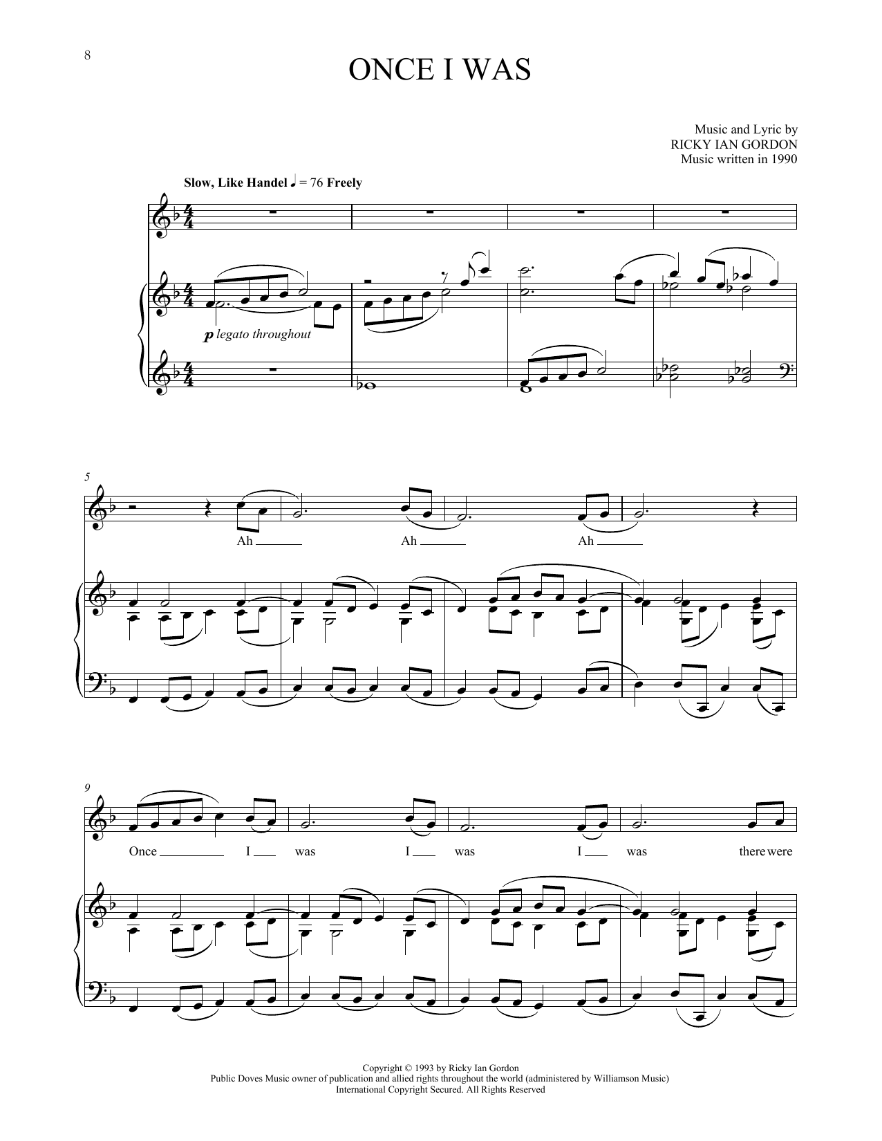 Download Ricky Ian Gordon Once I Was Sheet Music