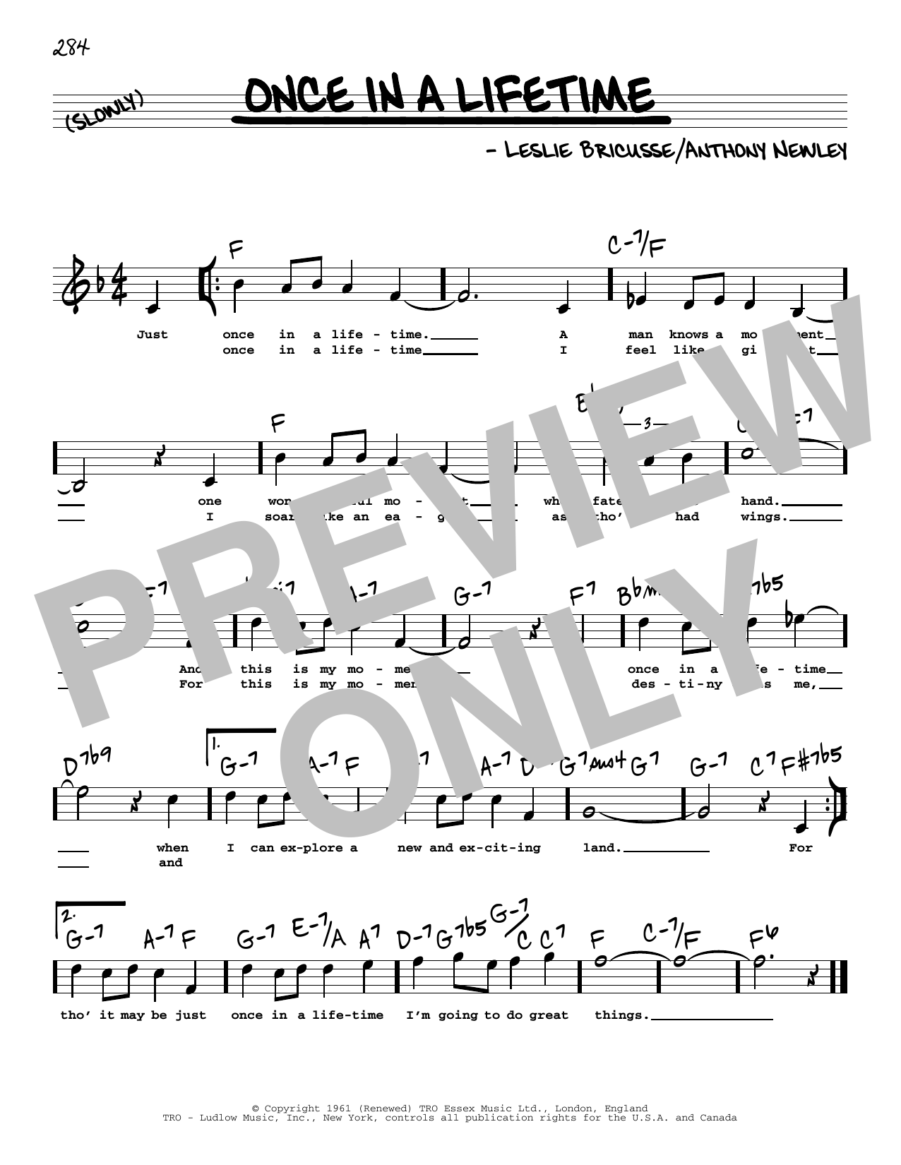 Download Leslie Bricusse and Anthony Newley Once In A Lifetime (High Voice) (from S Sheet Music
