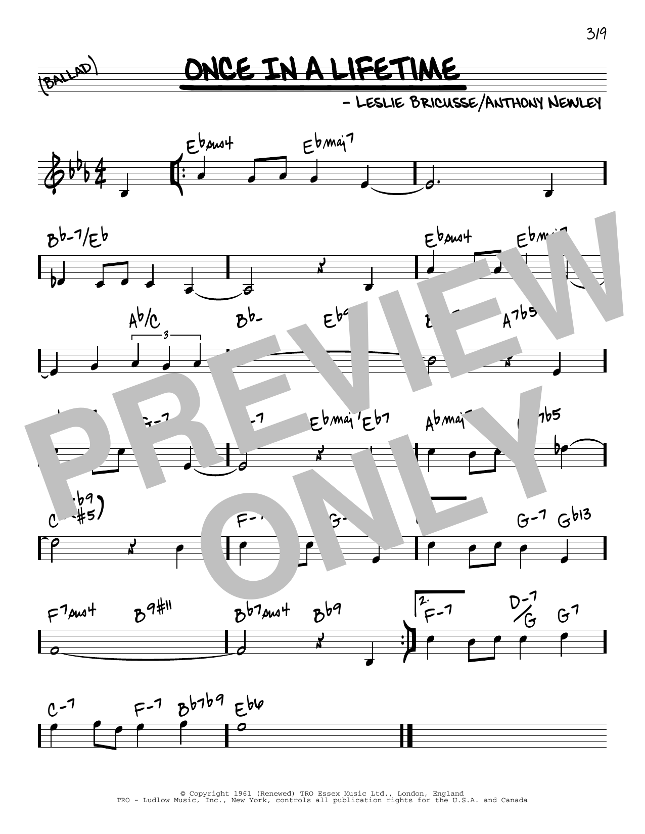 Download Leslie Bricusse and Anthony Newley Once In A Lifetime Sheet Music