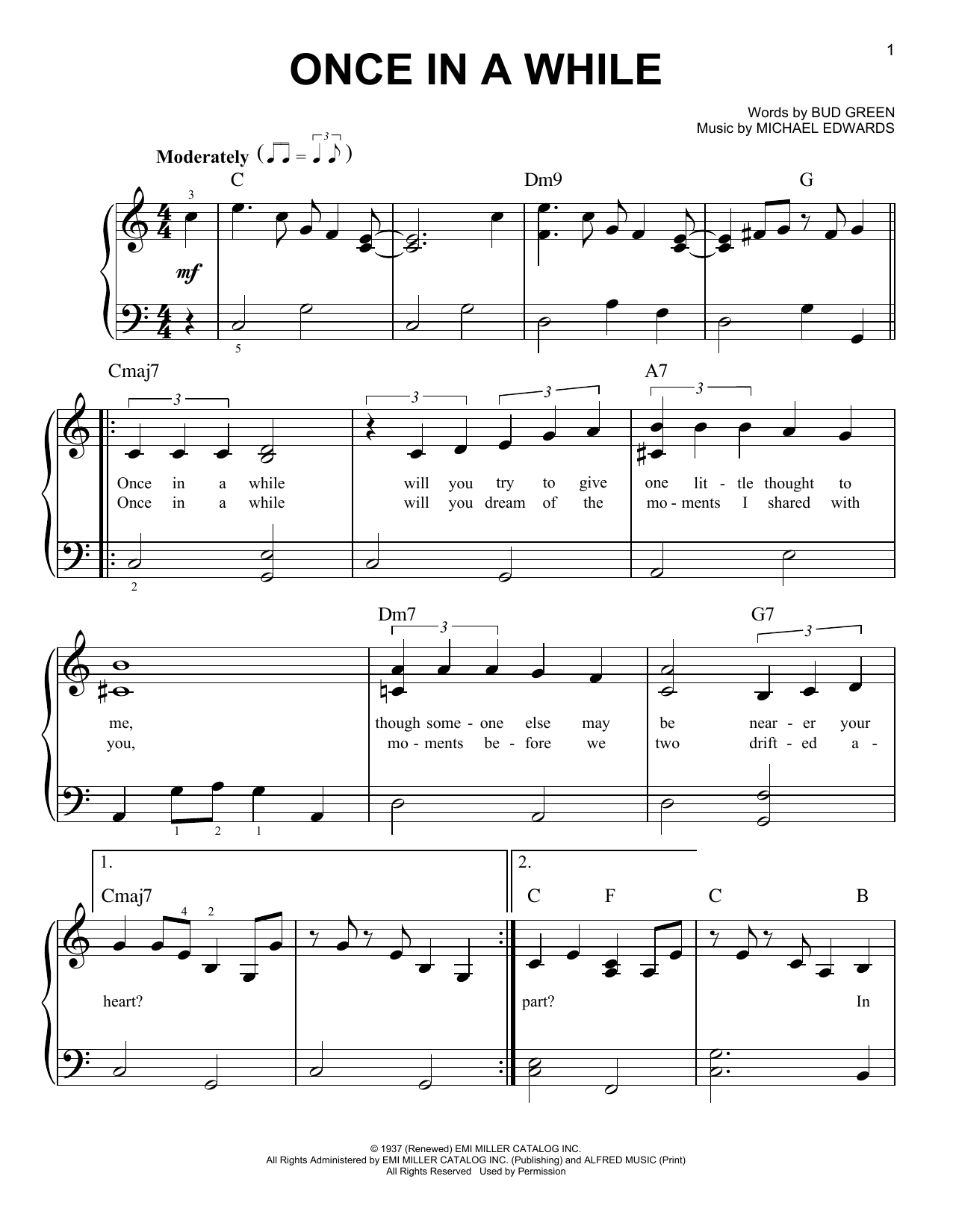 Download Bud Green Once In A While Sheet Music
