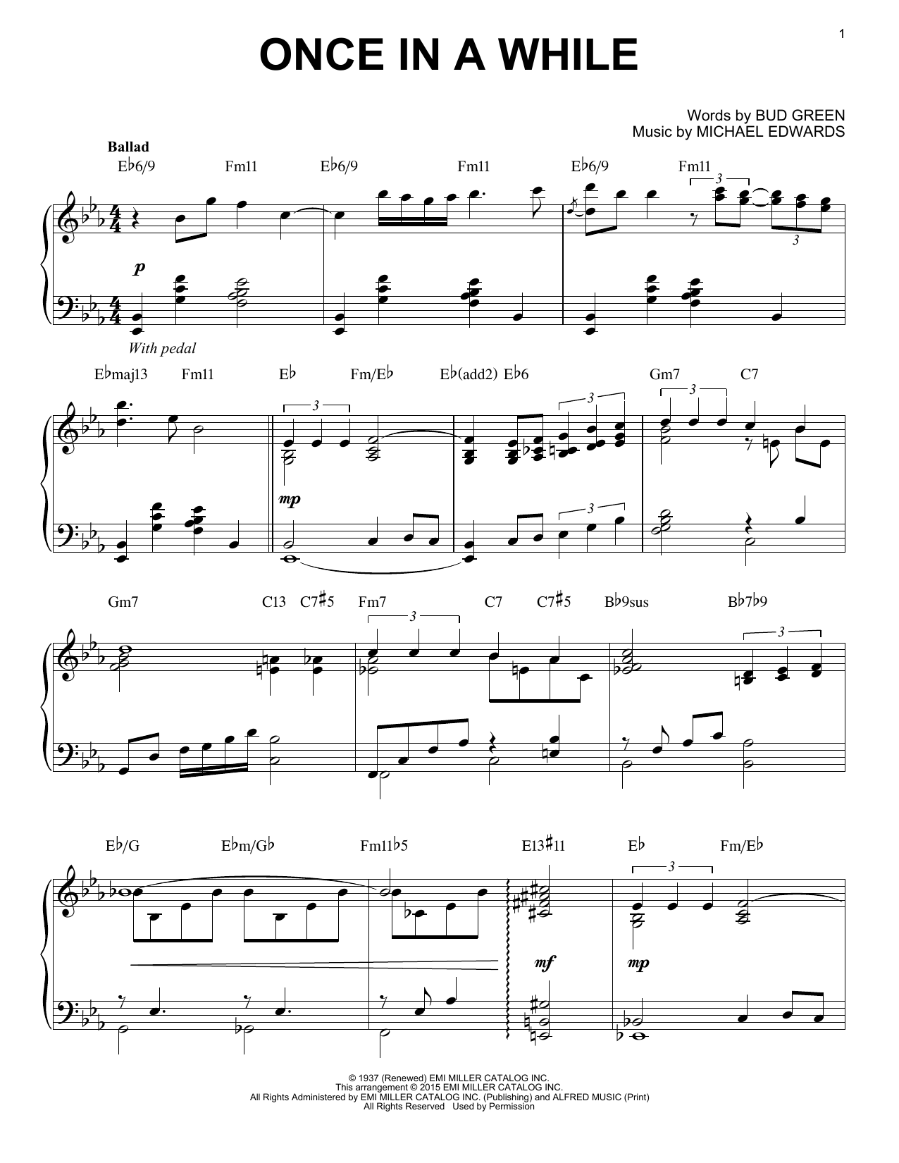 Download Michael Edwards Once In A While [Jazz version] (arr. Br Sheet Music