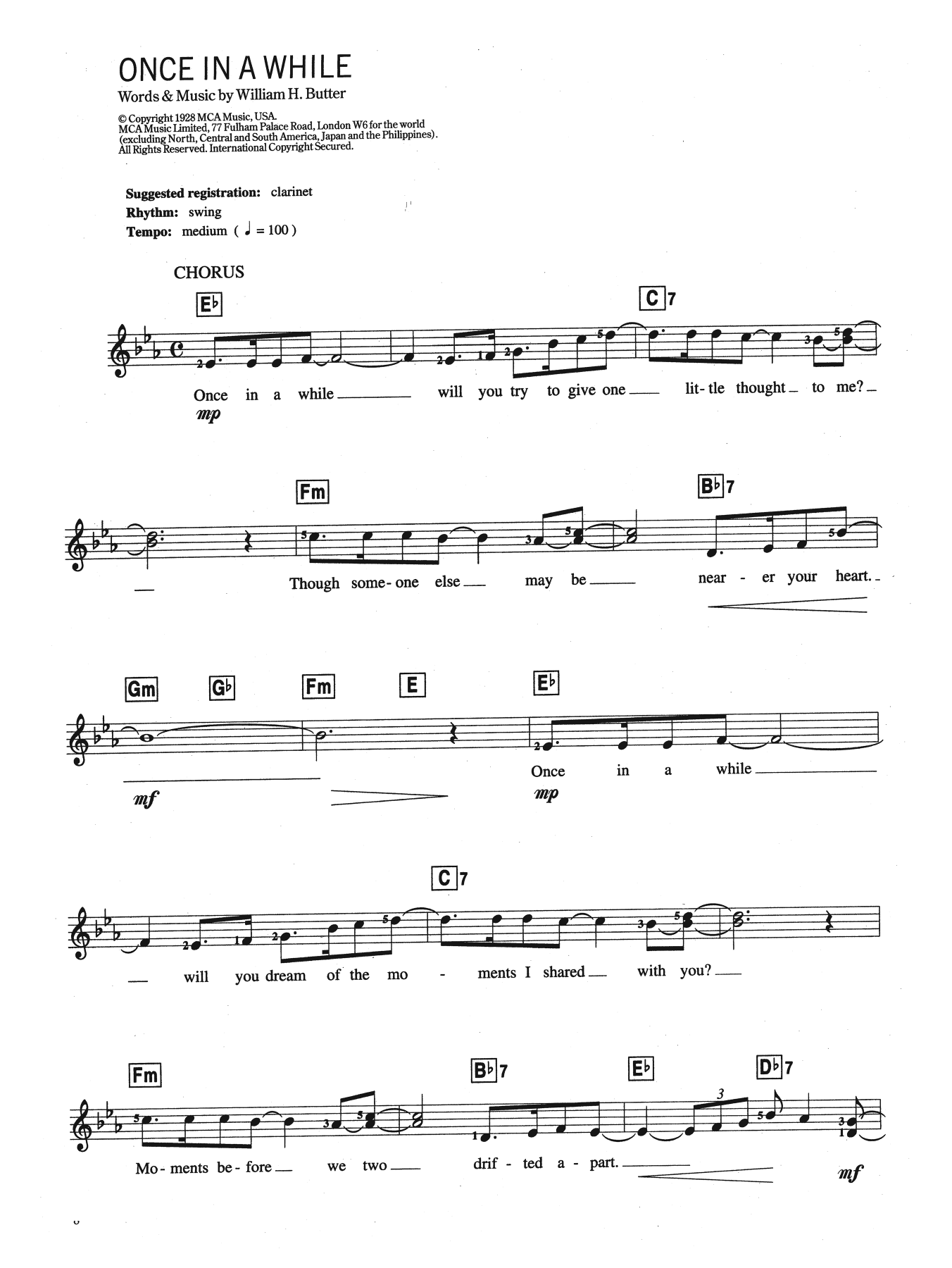 Download Louis Armstrong Once In A While Sheet Music