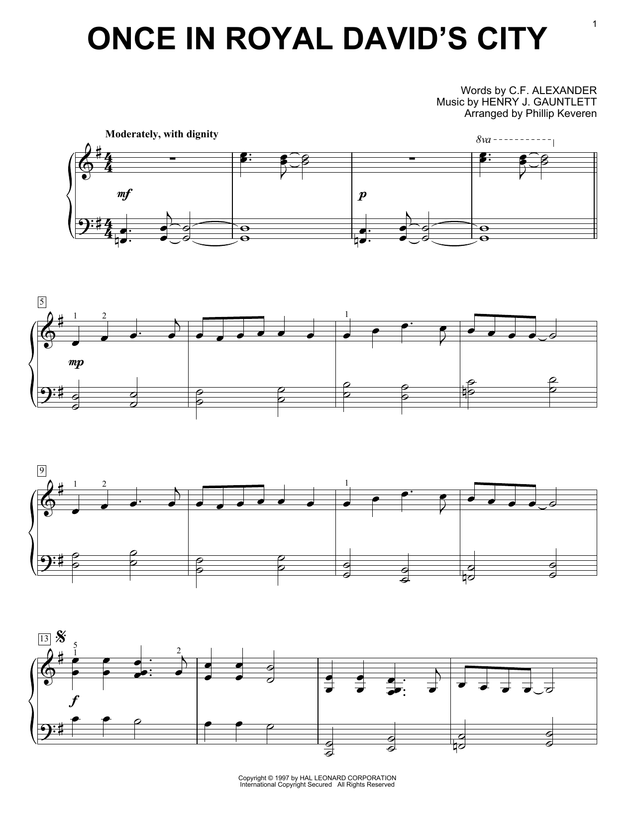 Download Cecil F. Alexander Once In Royal David's City (arr. Philli Sheet Music