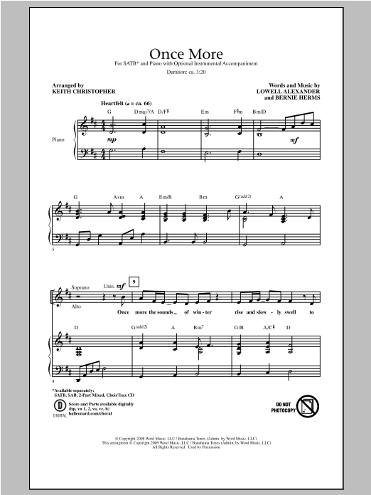 Download Keith Christopher Once More Sheet Music