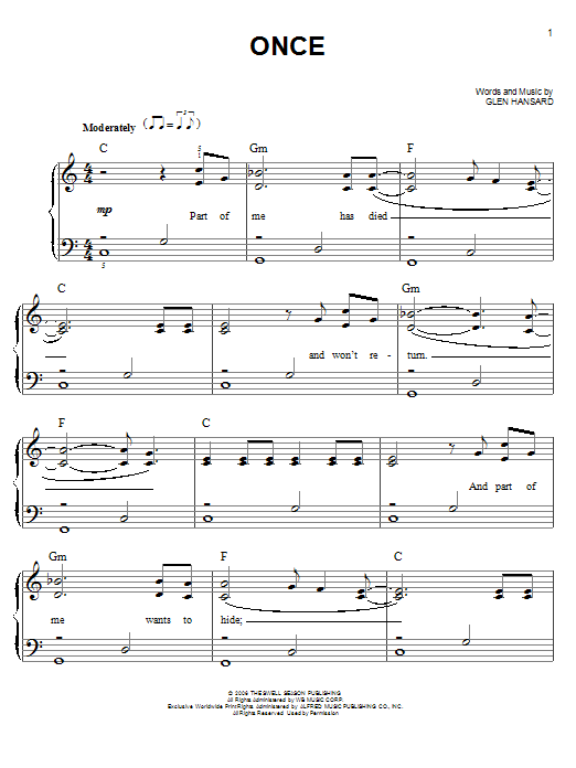 Download The Swell Season Once Sheet Music
