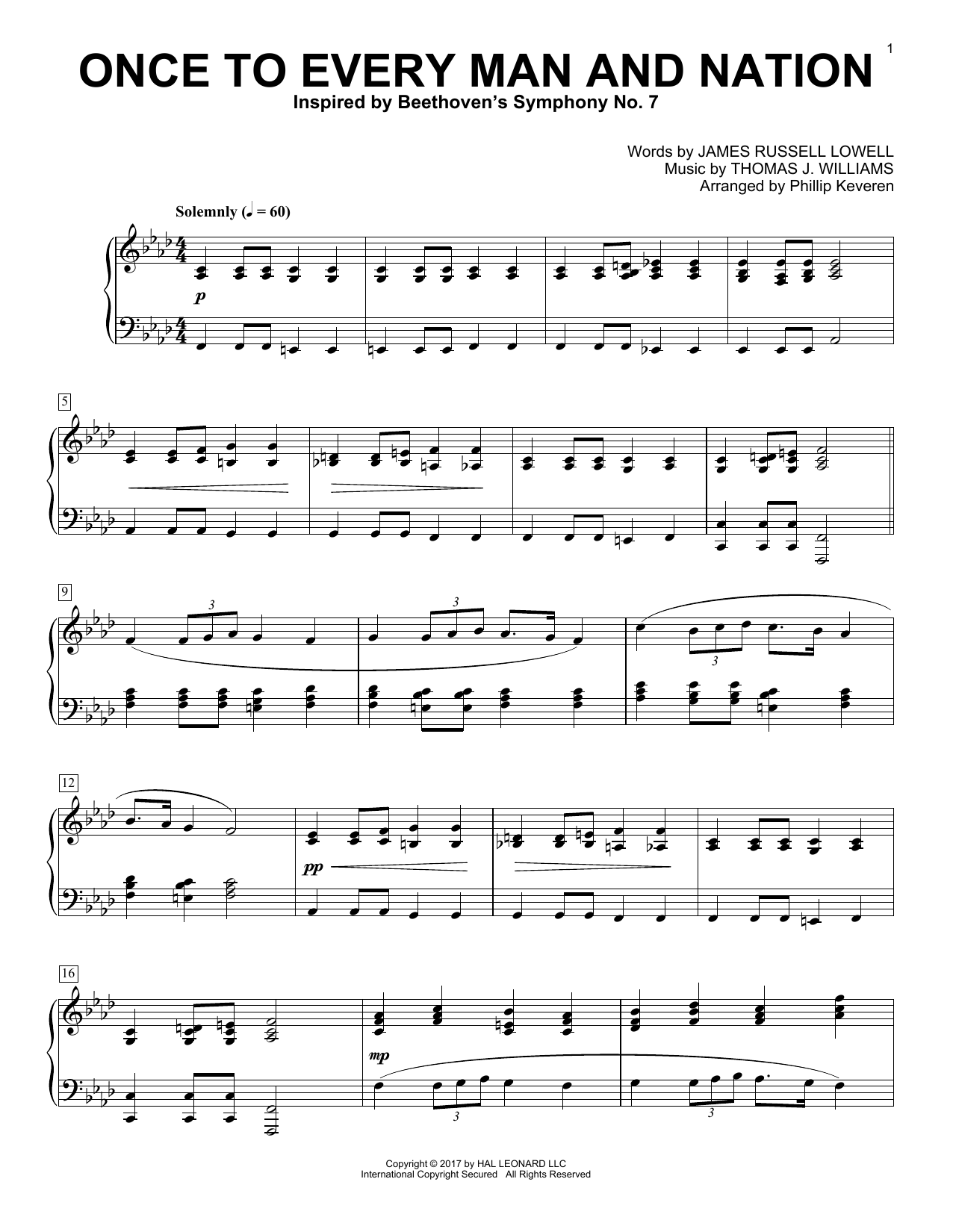 Download Phillip Keveren Once To Every Man And Nation Sheet Music