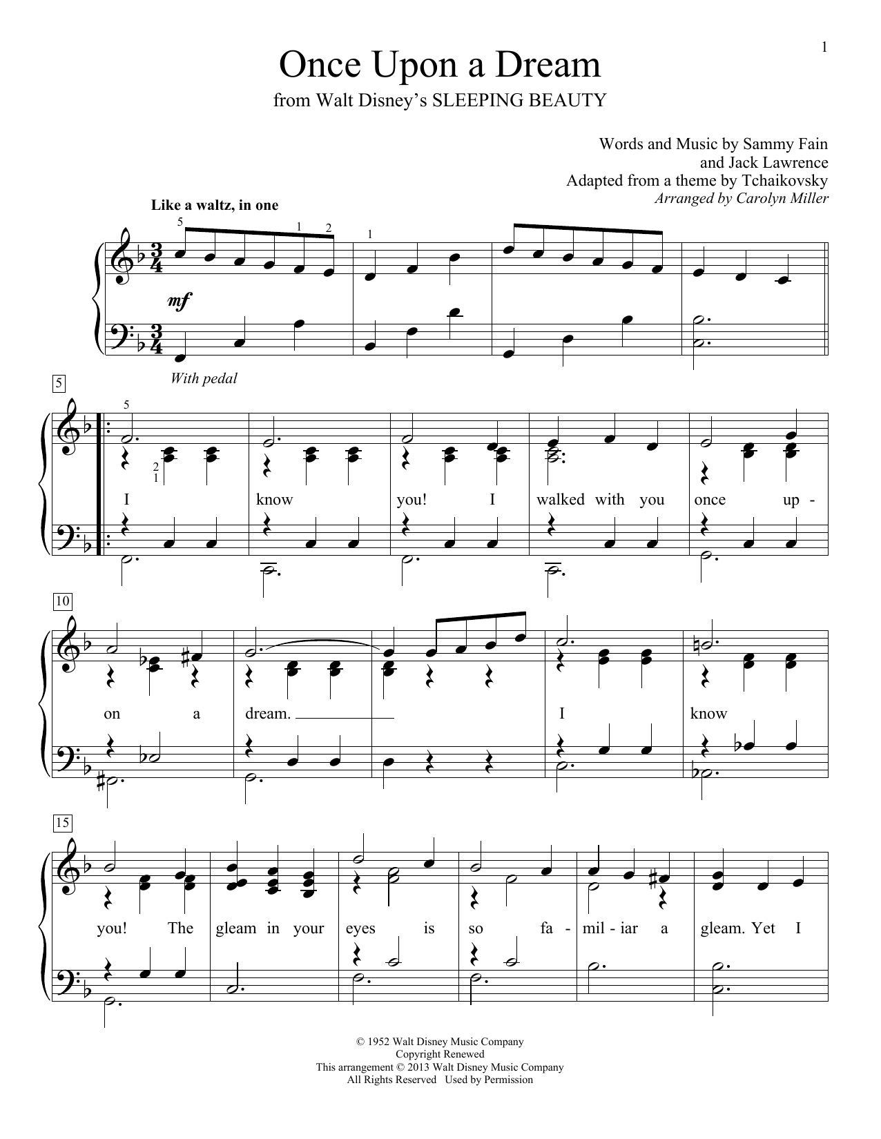 Download Carolyn Miller Once Upon A Dream Sheet Music