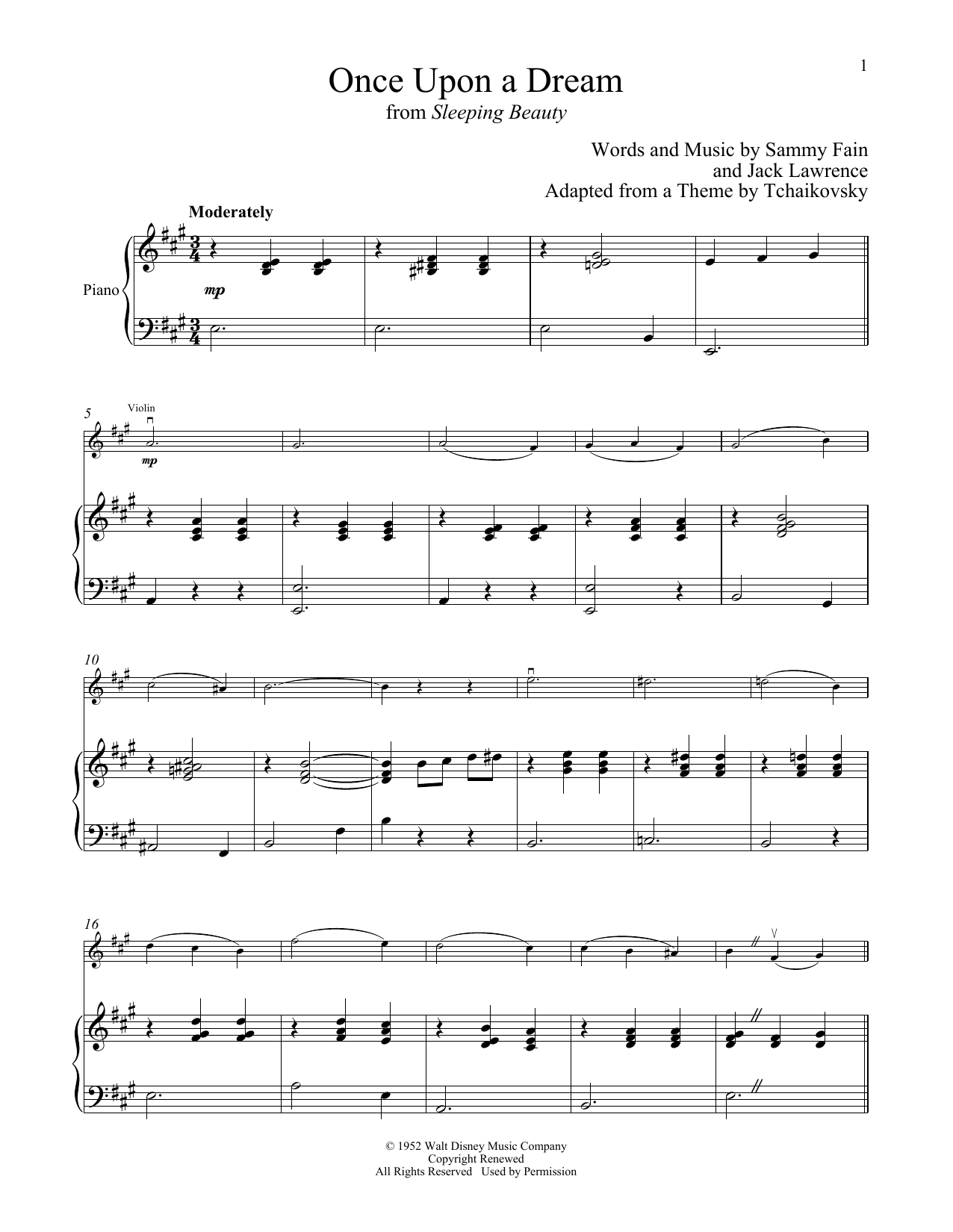 Download Sammy Fain & Jack Lawrence Once Upon A Dream (from Sleeping Beauty Sheet Music