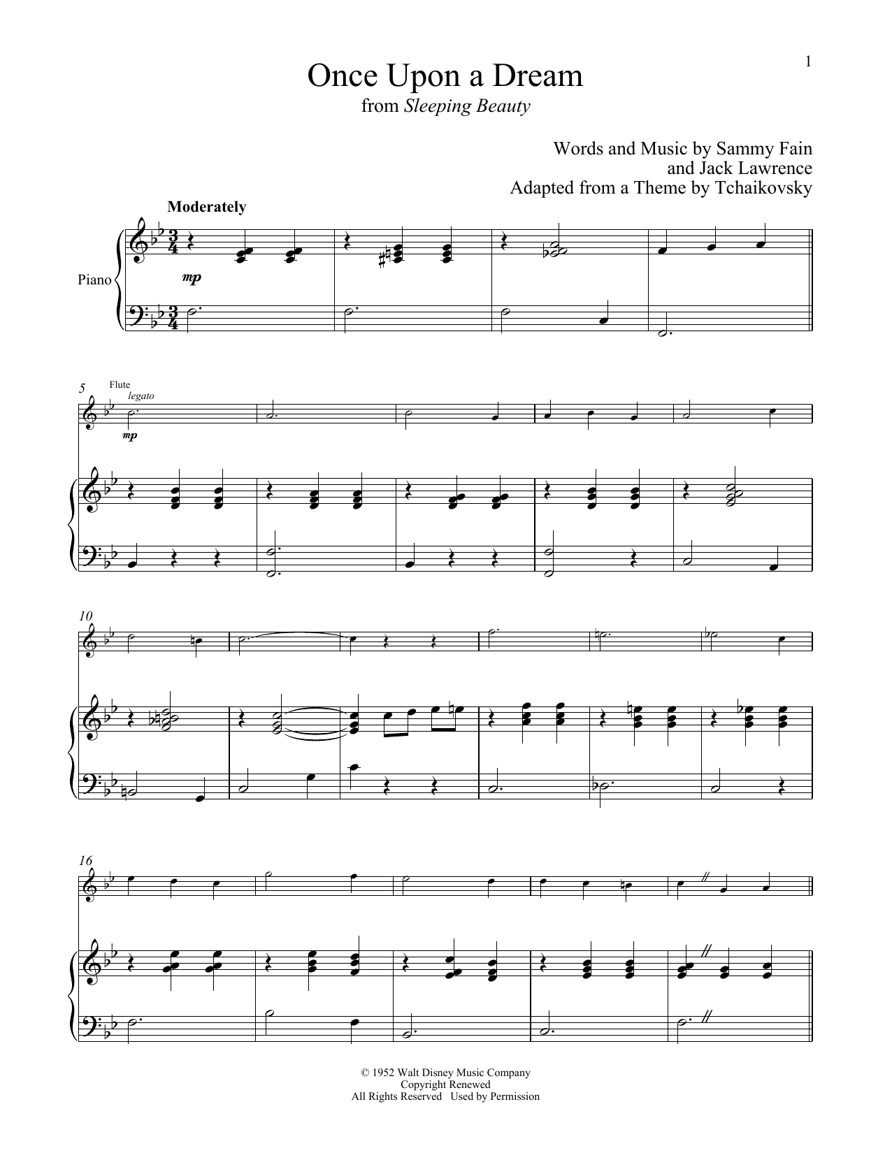 Download Sammy Fain & Jack Lawrence Once Upon A Dream (from Sleeping Beauty Sheet Music