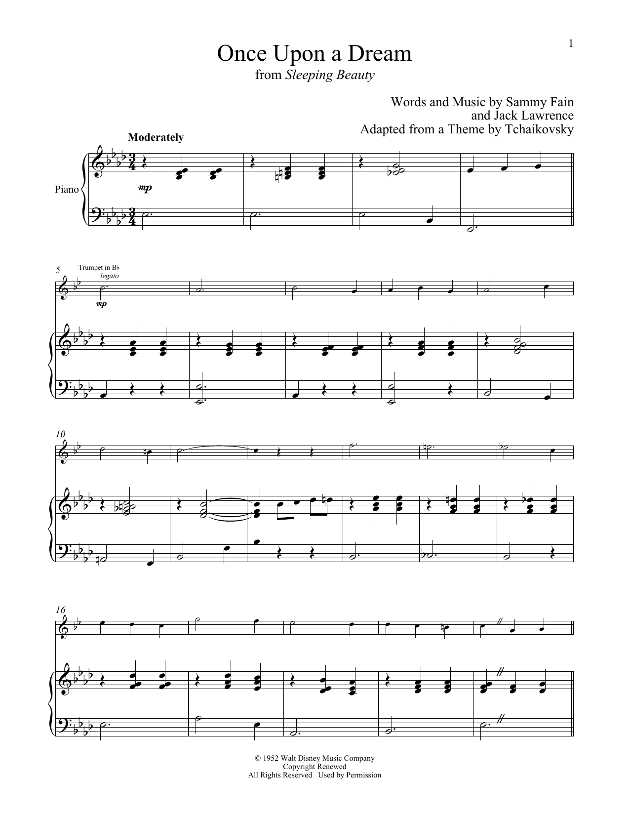 Download Sammy Fain Once Upon A Dream (from Sleeping Beauty Sheet Music