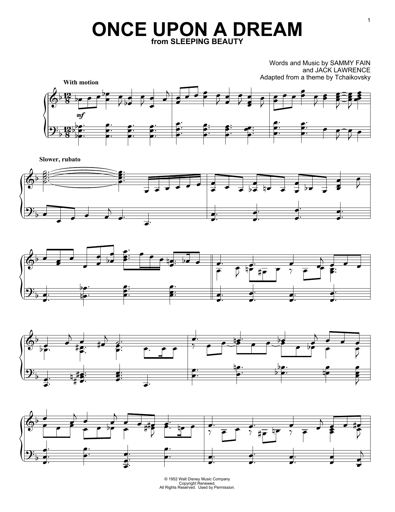 Download Sammy Fain Once Upon A Dream (from Sleeping Beauty Sheet Music