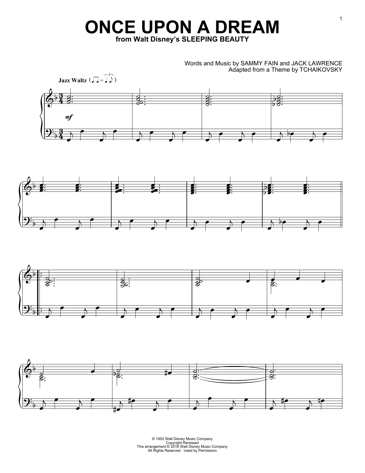 Download Sammy Fain Once Upon A Dream [Jazz version] Sheet Music