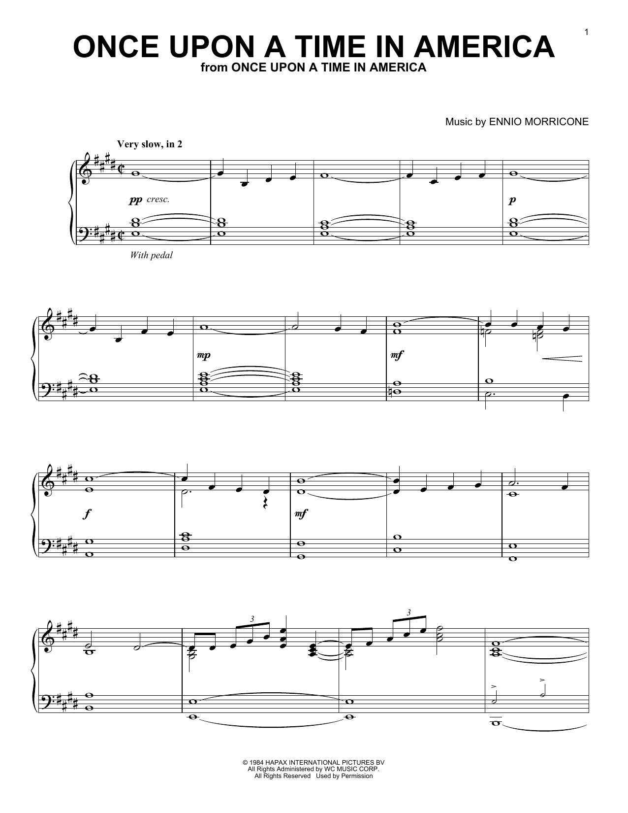 Download Ennio Morricone Once Upon A Time In America (from Once Sheet Music