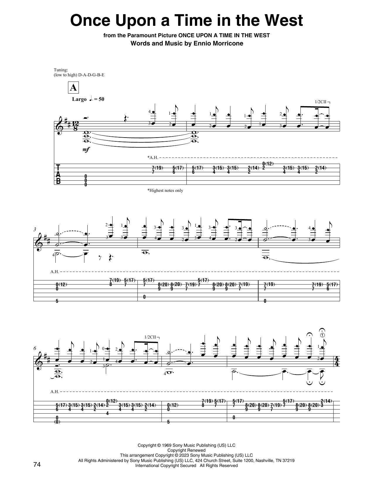 Ennio Morricone Once Upon A Time In The West (arr. David Jaggs) sheet music notes printable PDF score