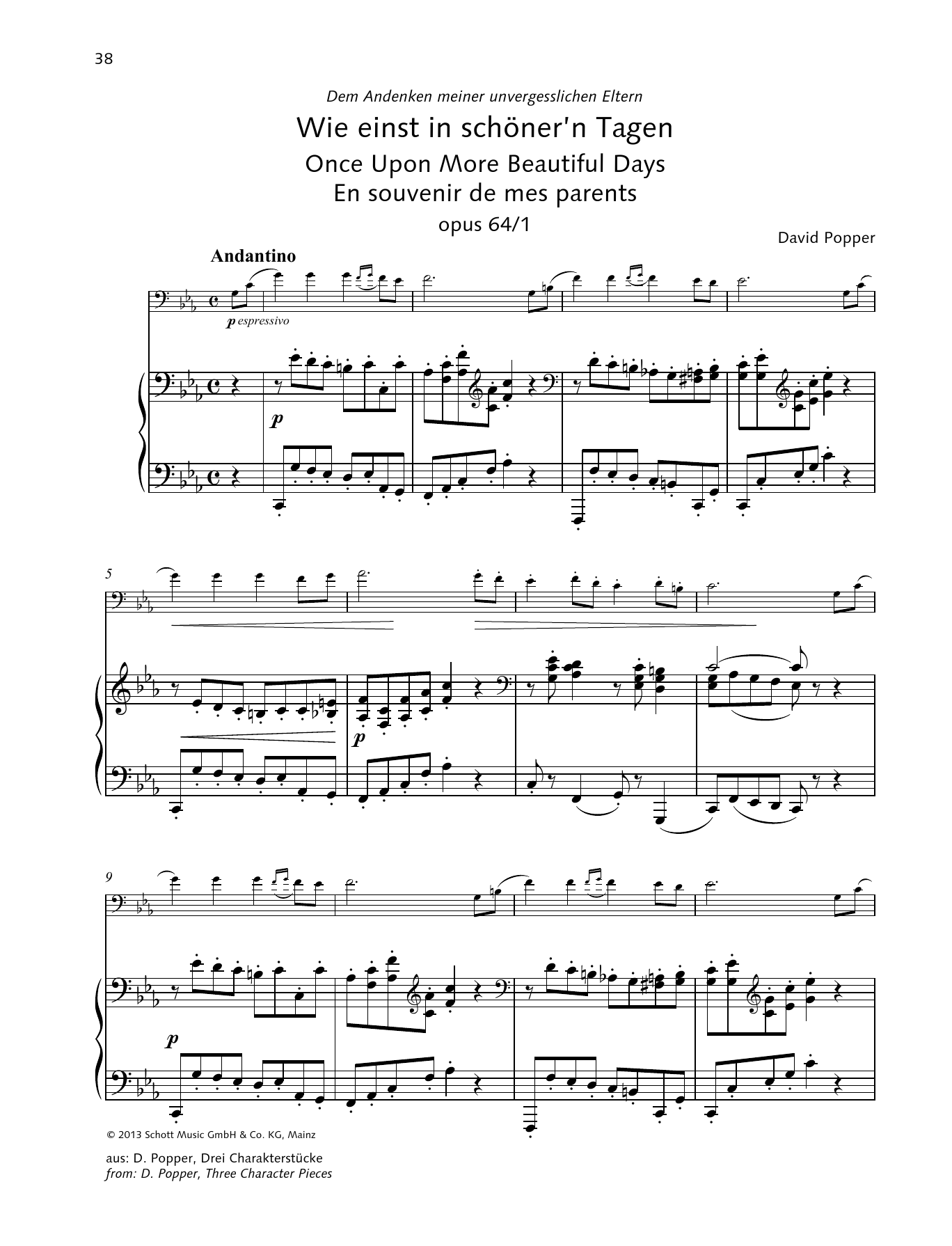 Download Dávid Popper Once Upon More Beautiful Days Sheet Music