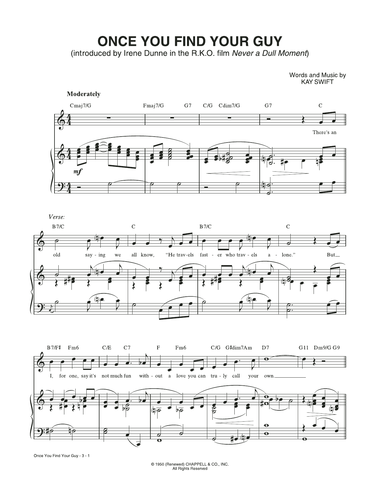 Download Kay Swift Once You Find Your Guy (from Never a Du Sheet Music