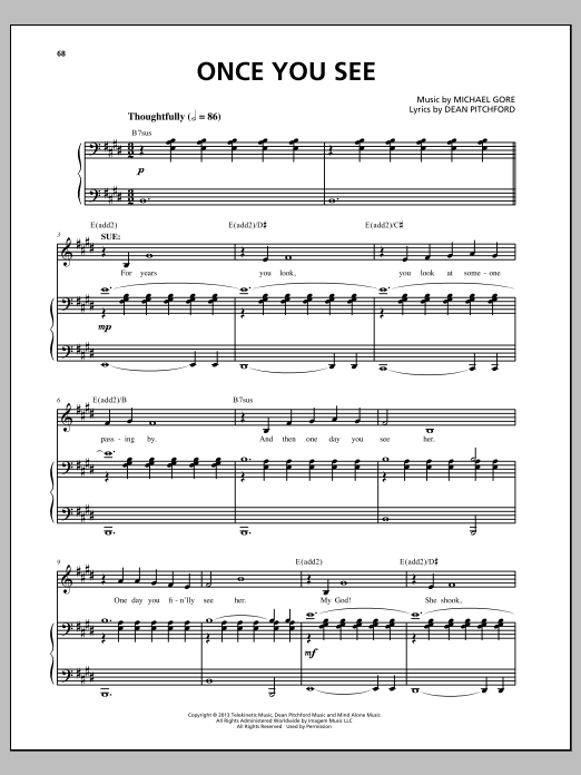 Download Michael Gore Once You See (from Carrie The Musical) Sheet Music