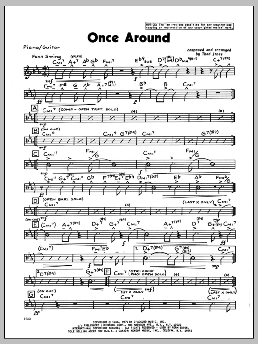 Download Thad Jones Once Around - Piano Sheet Music