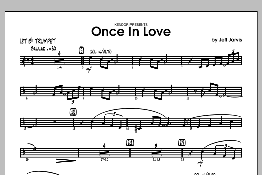 Download Jarvis Once In Love - 1st Bb Trumpet Sheet Music