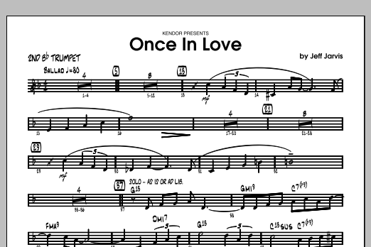 Download Jarvis Once In Love - 2nd Bb Trumpet Sheet Music