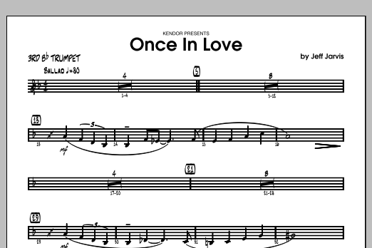 Download Jarvis Once In Love - 3rd Bb Trumpet Sheet Music
