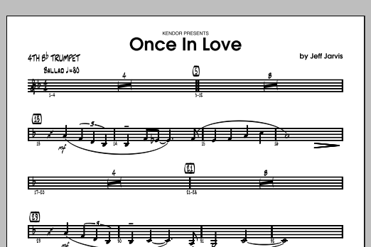 Download Jarvis Once In Love - 4th Bb Trumpet Sheet Music