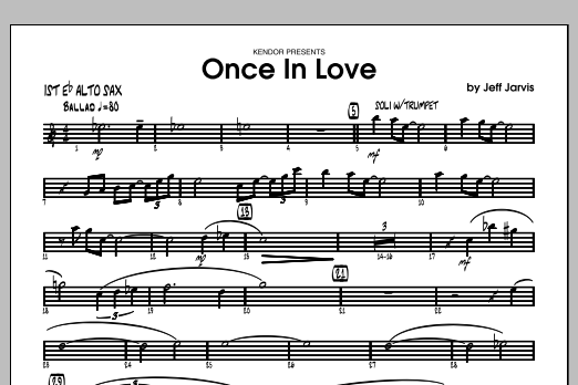 Download Jarvis Once In Love - Alto Sax 1 Sheet Music