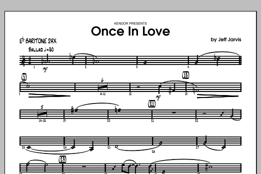 Download Jarvis Once In Love - Baritone Sax Sheet Music