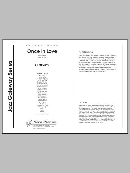 Download Jarvis Once In Love - Full Score Sheet Music