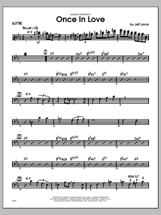 Download Jarvis Once In Love - Guitar Sheet Music