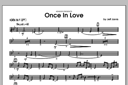 Download Jarvis Once In Love - Horn in F Sheet Music