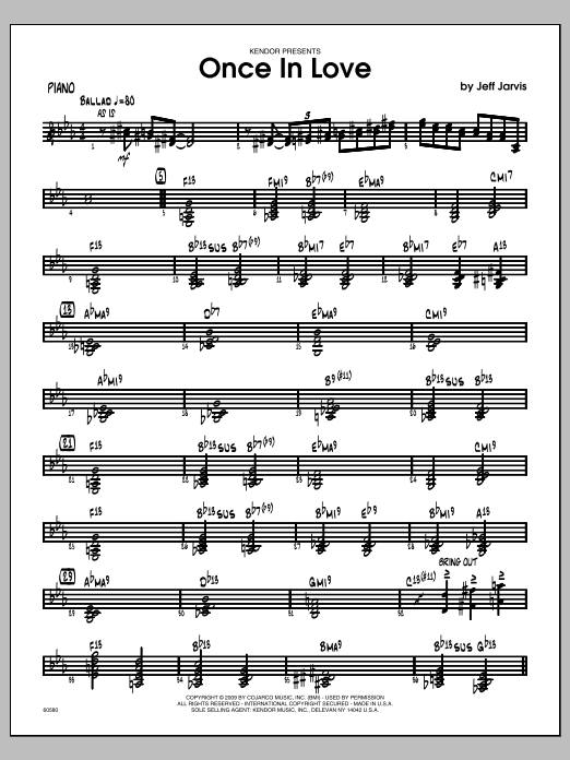 Download Jarvis Once In Love - Piano Sheet Music