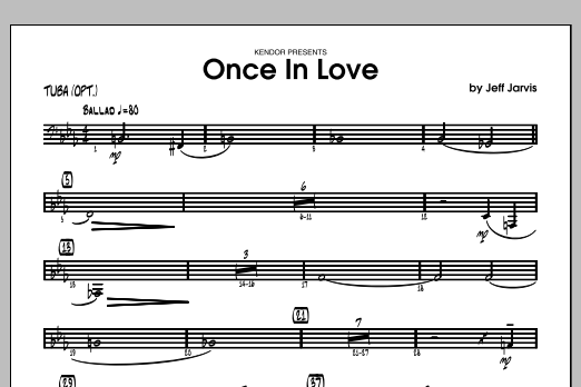 Download Jarvis Once In Love - Tuba Sheet Music