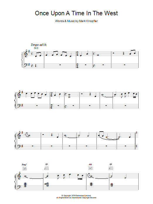 Dire Straits Once Upon A Time In The West sheet music notes printable PDF score