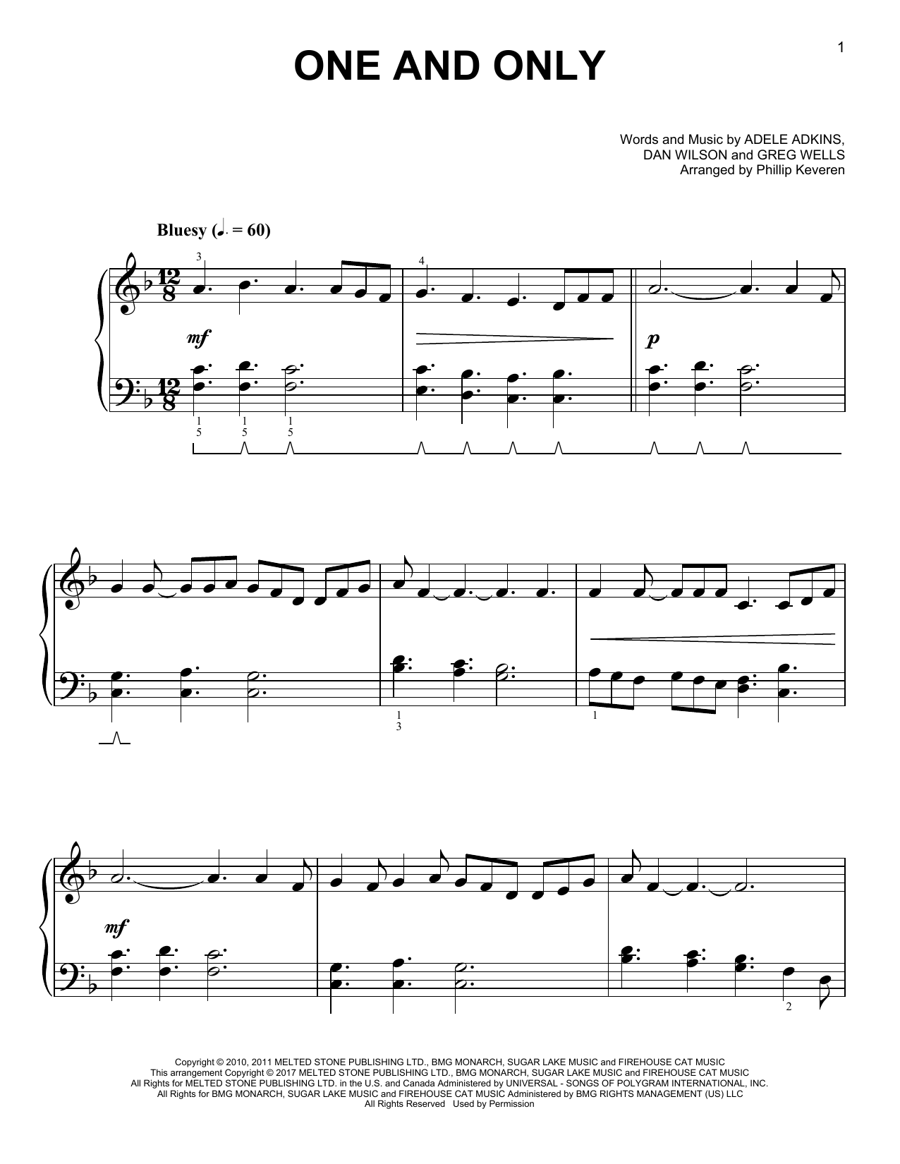 Download Adele One And Only [Classical version] (arr. Sheet Music