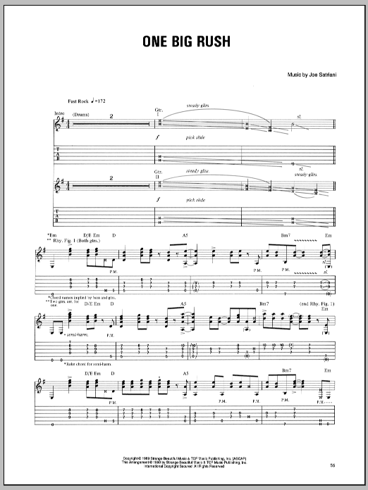 Download Joe Satriani One Big Rush Sheet Music