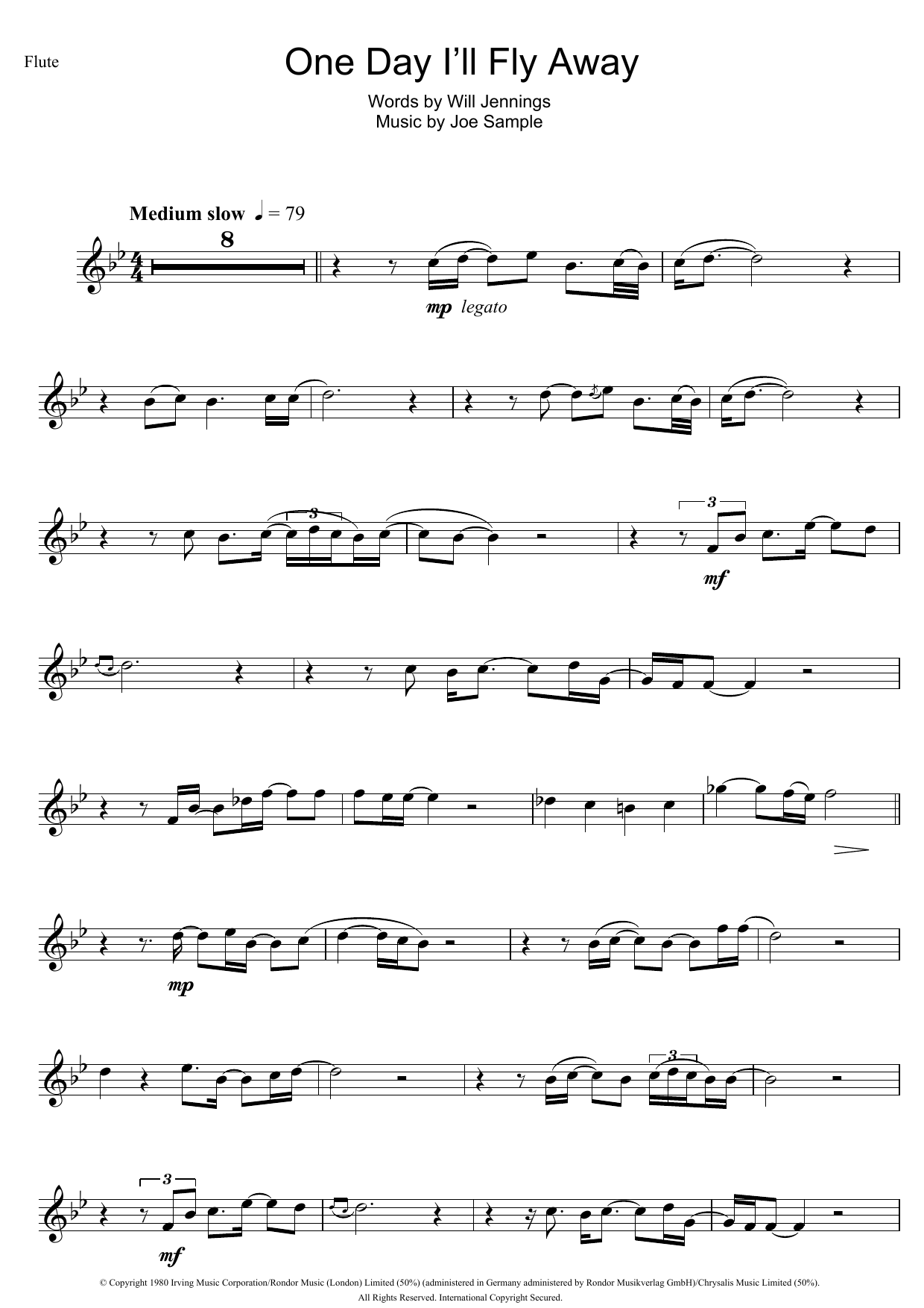 Download Randy Crawford One Day I'll Fly Away Sheet Music