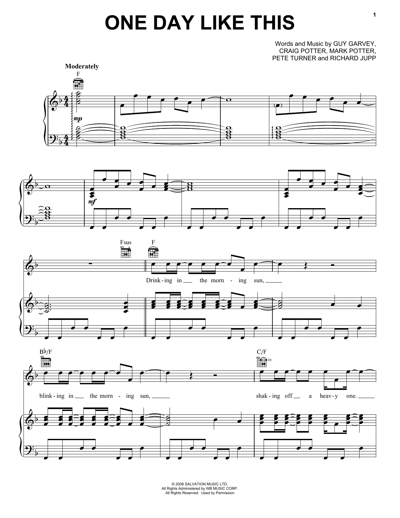 Download Elbow One Day Like This Sheet Music