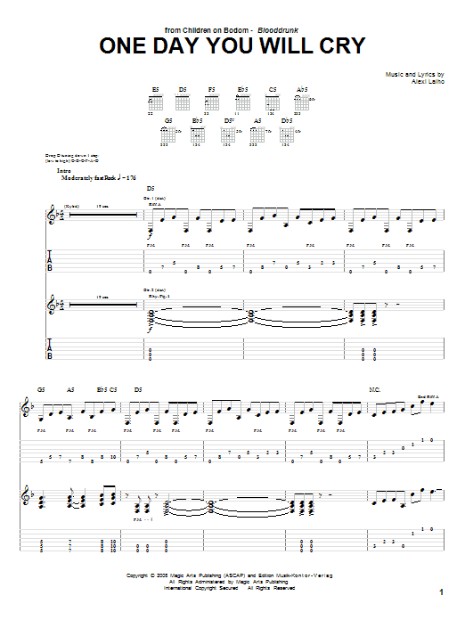 Download Children Of Bodom One Day You Will Cry Sheet Music