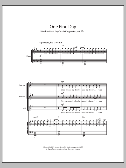 Download Carole King One Fine Day Sheet Music