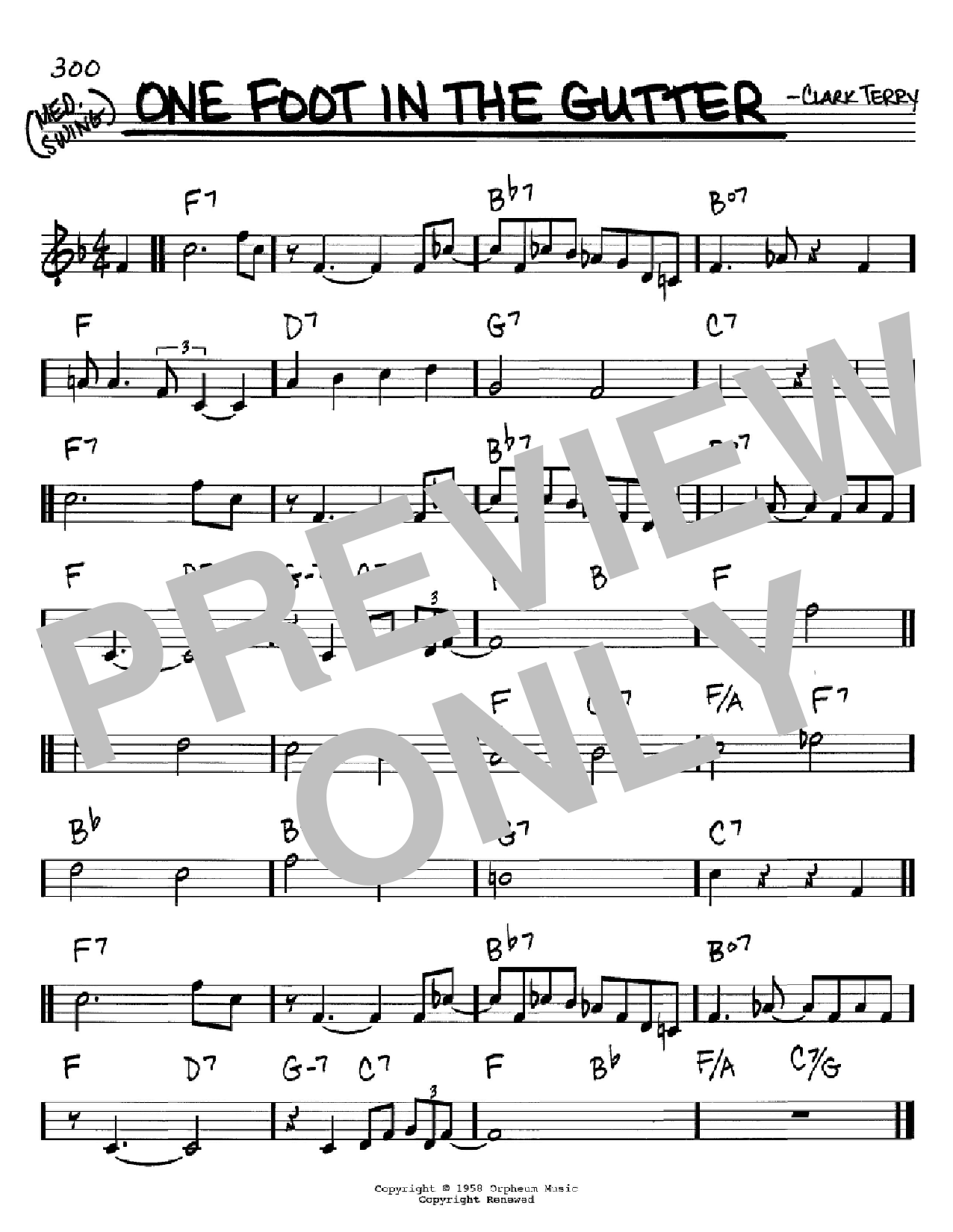 Download Clark Terry One Foot In The Gutter Sheet Music