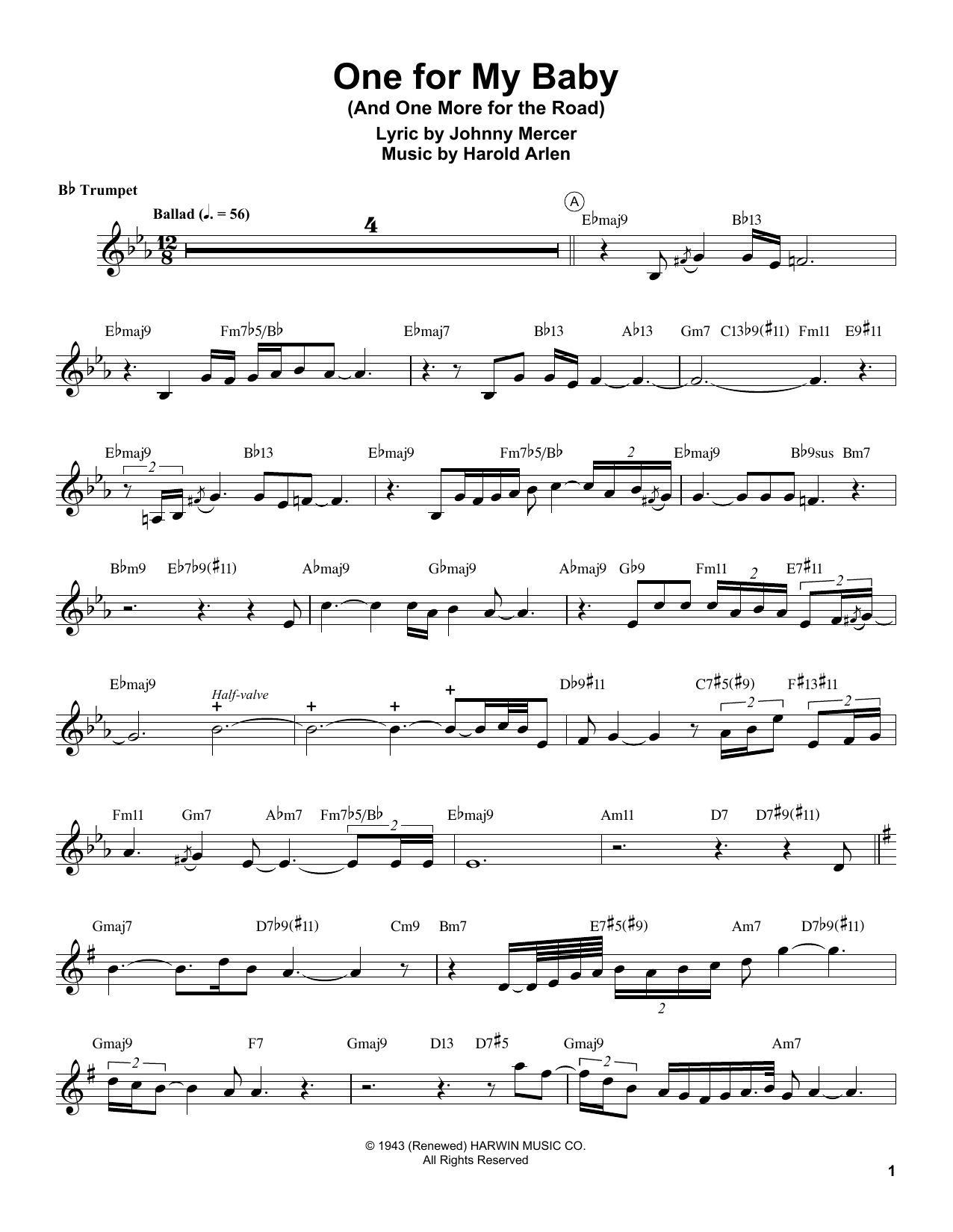 Download Chris Botti One For My Baby (And One More For The R Sheet Music