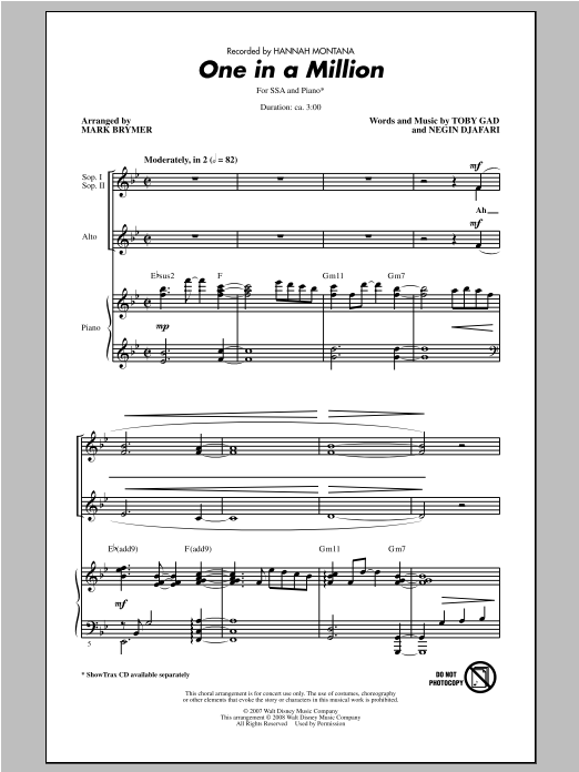 Download Mark Brymer One In A Million Sheet Music