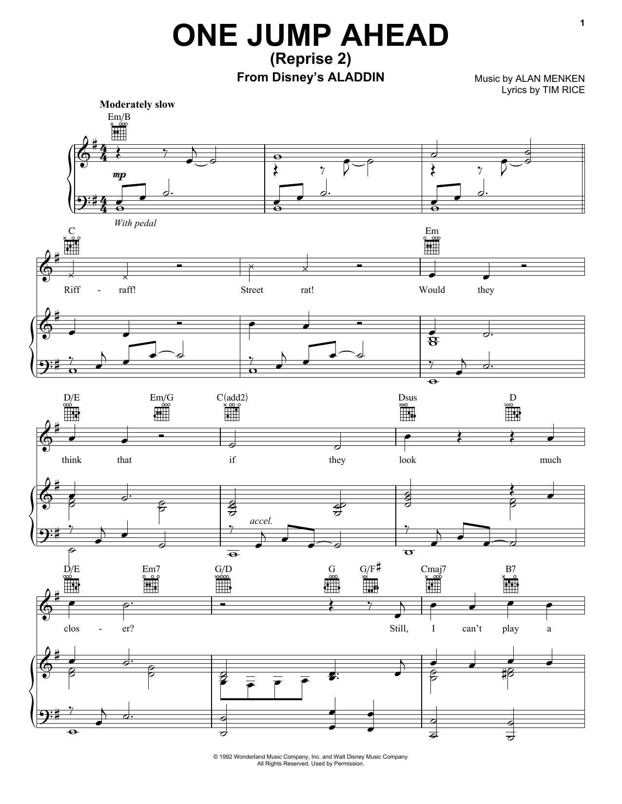 Download Mena Massoud One Jump Ahead (Reprise 2) (from Disney Sheet Music