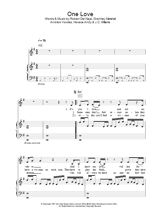 Download Massive Attack One Love Sheet Music