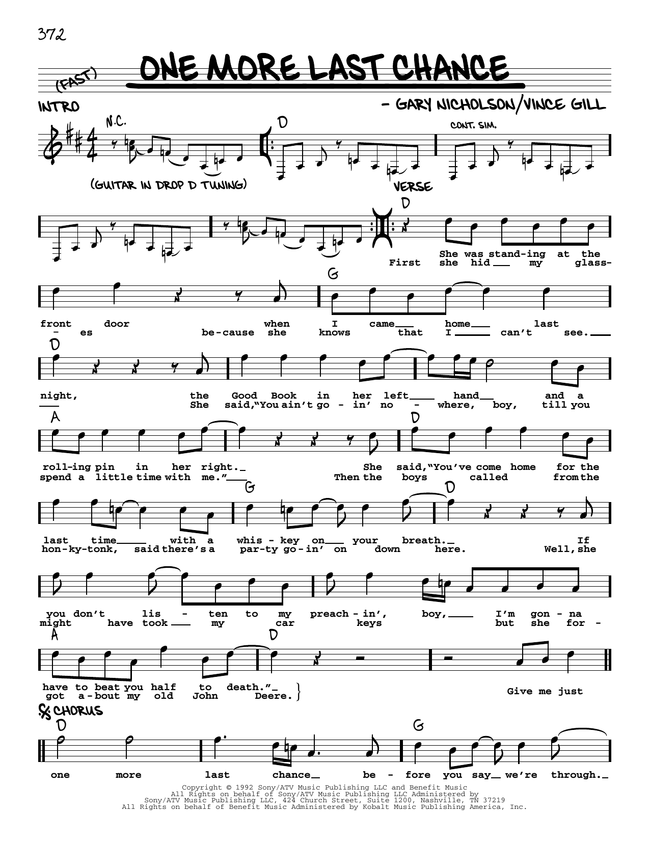 Download Vince Gill One More Last Chance Sheet Music