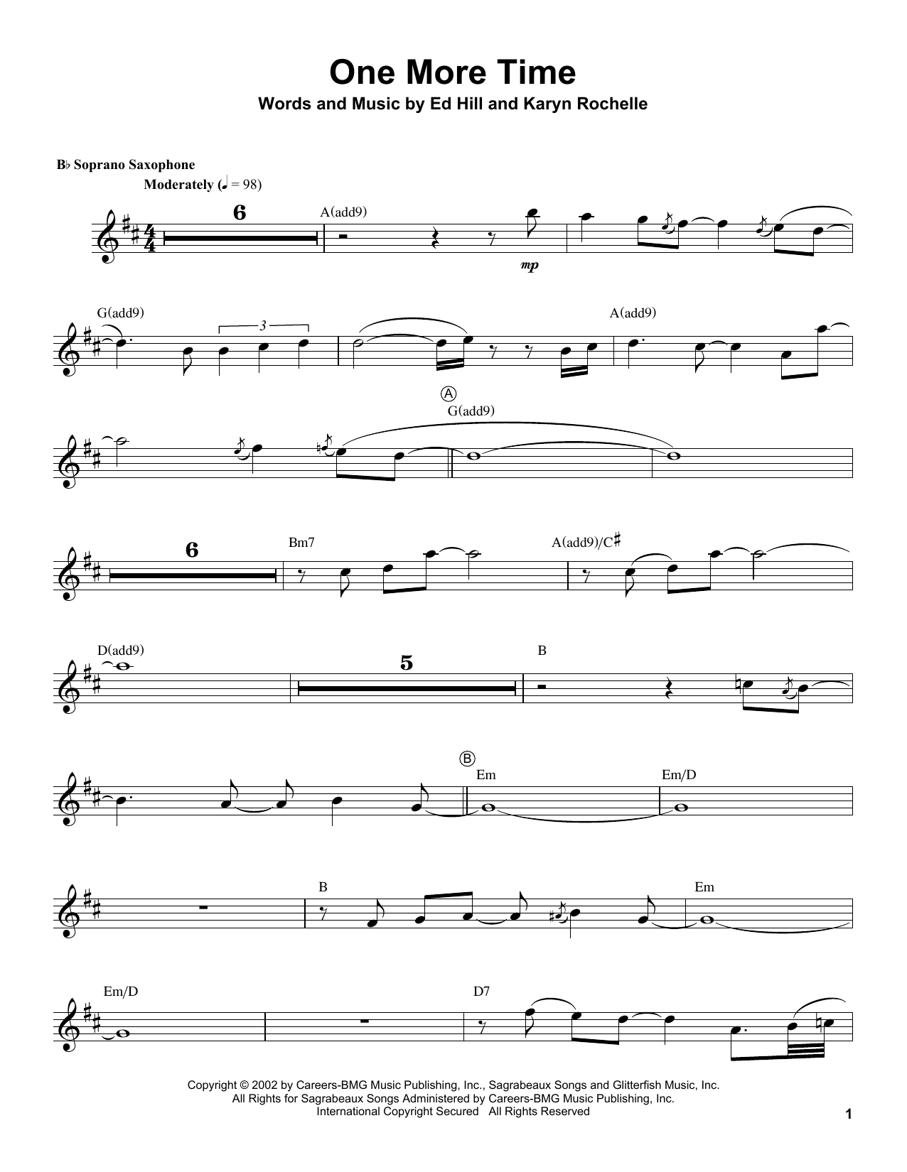 Download Kenny G One More Time Sheet Music