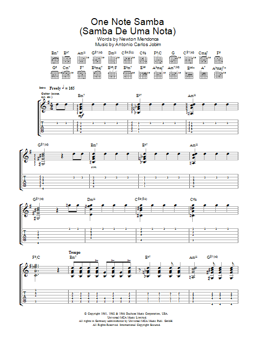 Download Antonio Carlos Jobim One Note Samba (Samba De Uma Nota) Sheet Music