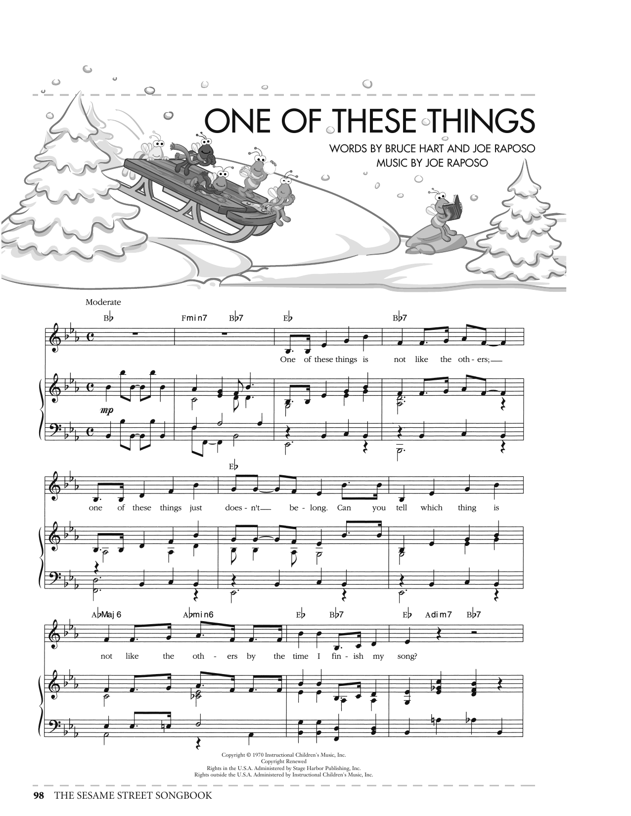 Joe Raposo One Of These Things (from Sesame Street) sheet music notes printable PDF score